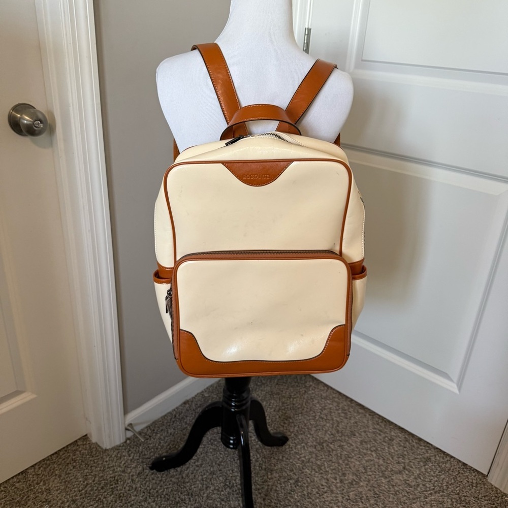 Bostonian Cream and Brown Backpack